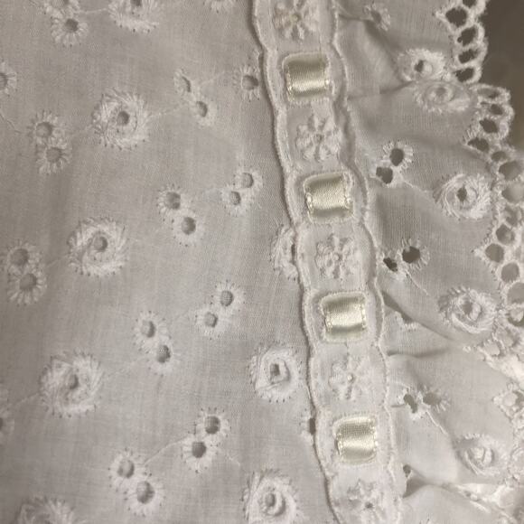 Vintage 1960s Chiha by Jaconelli Eyelet Cotton Robe for Bergdorf Goodman medium - Picture 12 of 13
